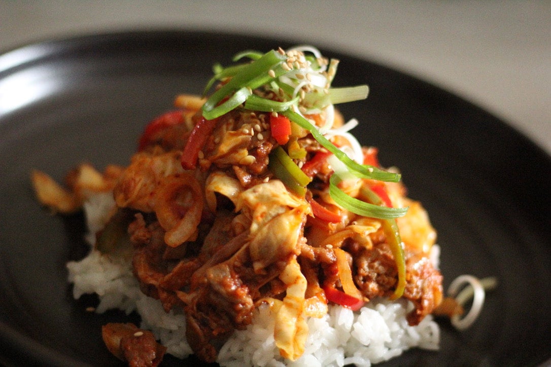 Rice Bowl Pork Spicy Korean Recipe Dae Ji Korean Pork Bulgogi
